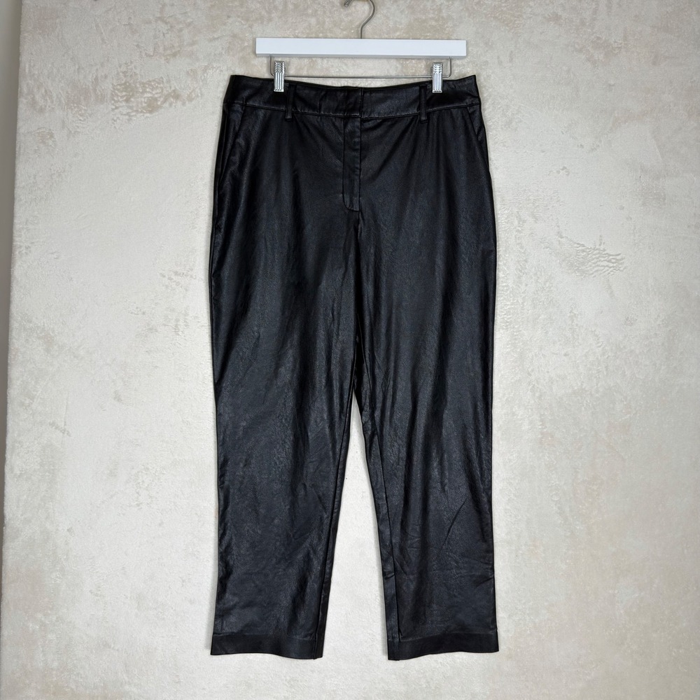 Commando Faux Leather 7/8 Trouser Black High Rise Cropped Pants NWT Size L